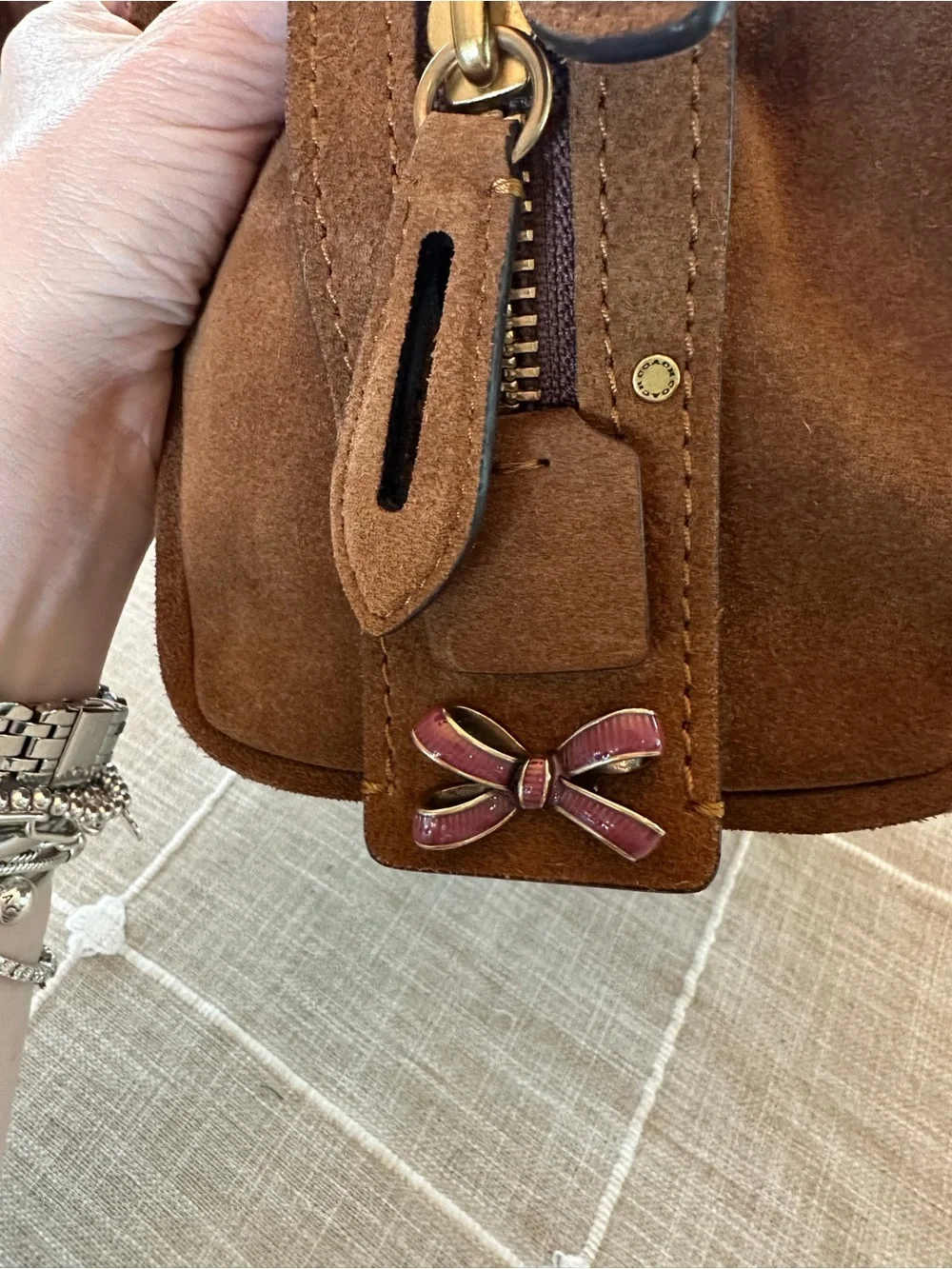 100% Coach Rogue Bag 31 Suede Leather Warm Brown Mint Condition Receipt - Picture 6 of 16